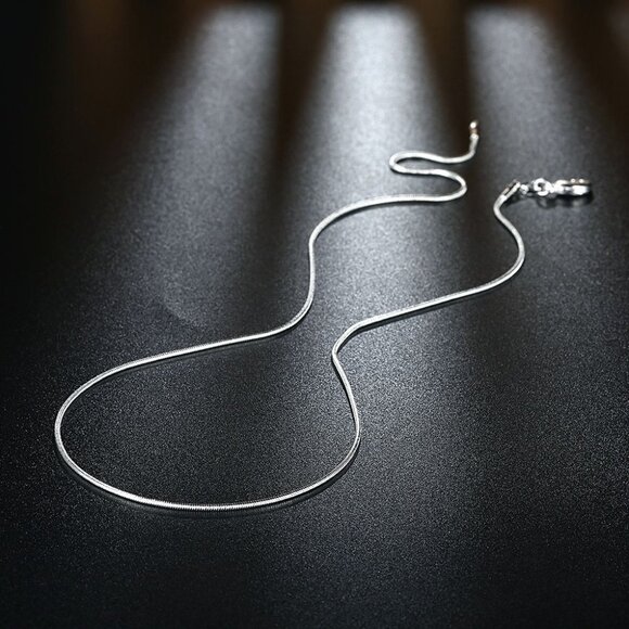 Giselle Simple Minimalist 925 Sterling Silver Snake Chain Necklace Gift Packaged - Picture 4 of 11
